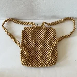 Bags | Nwot Beaded Wood Backpack Purse | Poshmark display picture 3